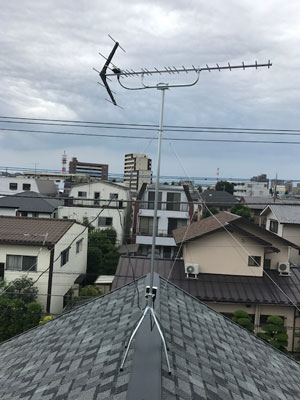 八王子市大和田町にてテレビアンテナ工事