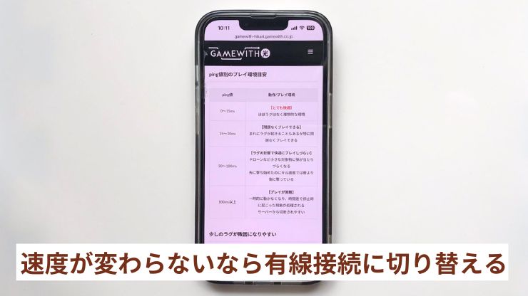設定を変えても変わらないときは有線接続に切り替える