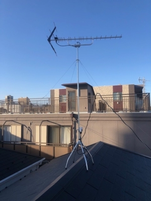 名古屋市川口町中切にてテレビアンテナ工事