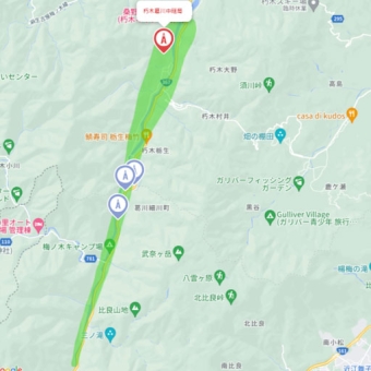 朽木葛川中継局の周辺受信エリア