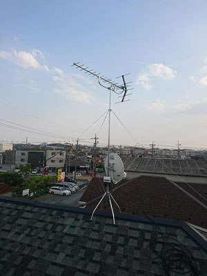 名古屋市緑区潮見が丘にてテレビアンテナ工事