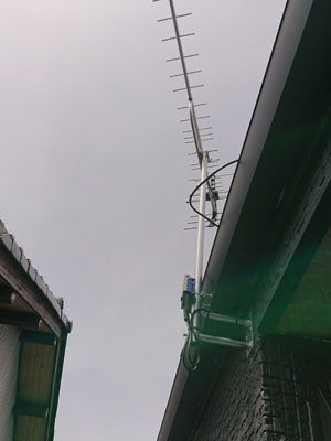 清須市西市場にてテレビアンテナ工事