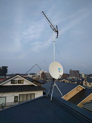 佐倉市稲荷台にてテレビアンテナ工事