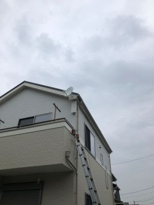 習志野市秋津にてテレビアンテナ工事