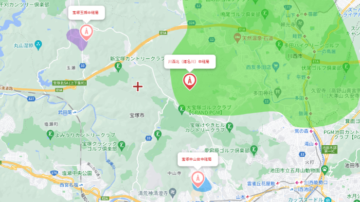 宝塚市山間部で受信可能な電波中継局