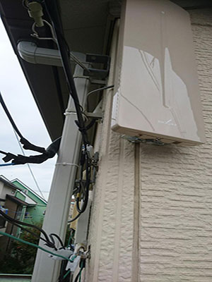 平塚市桃浜町にてテレビアンテナ工事