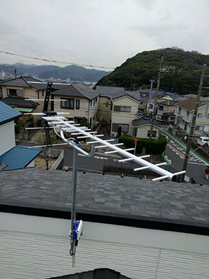 横須賀市光風台にてテレビアンテナ工事
