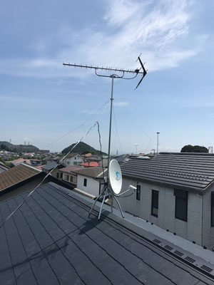 横須賀市長沢にてテレビアンテナ工事