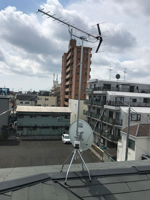 大和市福田にてテレビアンテナ工事