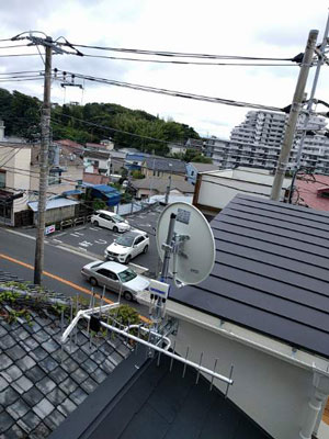 横須賀市秋谷にてテレビアンテナ工事