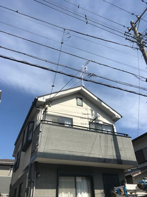 横須賀市浦賀丘にてテレビアンテナ工事