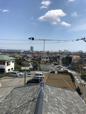 厚木市金田にてテレビアンテナ工事