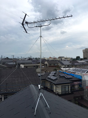 富士見市鶴瀬西にてテレビアンテナ工事