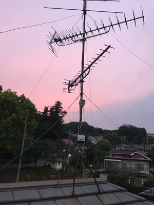 所沢市山口にてテレビアンテナ工事