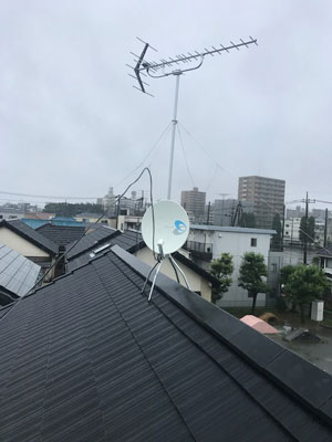 戸田市喜沢にてテレビアンテナ工事