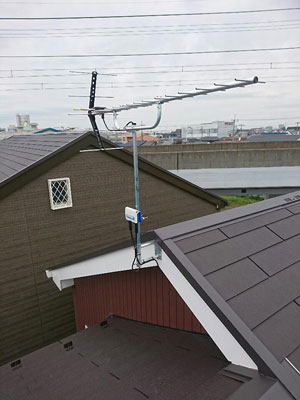 富士見市山室にてテレビアンテナ工事