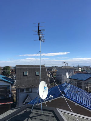 入間市東藤沢にてテレビアンテナ工事