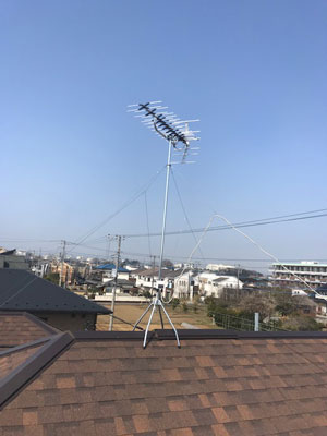 ふじみ野市谷田にてテレビアンテナ工事