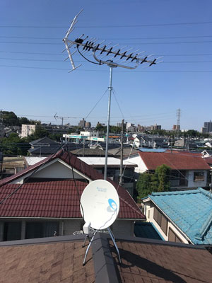 埼玉県所沢市にてテレビアンテナ工事