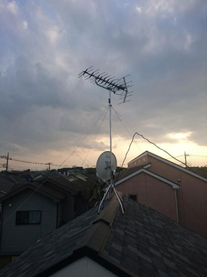 狭山市南入曽にてテレビアンテナ工事