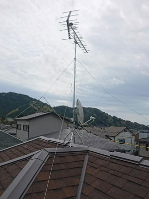 静岡市葵区北にてテレビアンテナ工事