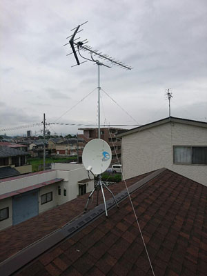 静岡市駿河区西島にてテレビアンテナ工事