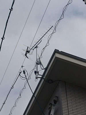 掛川市二瀬川にてテレビアンテナ工事
