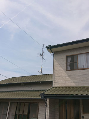 浜松市中央区(旧南区)米津町にてテレビアンテナ工事