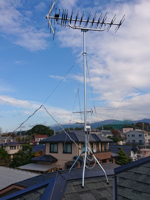 三島市萩にてテレビアンテナ工事