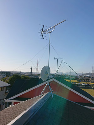 藤枝市大西町にてテレビアンテナ工事