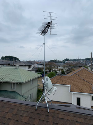 宇都宮市富士見が丘にてテレビアンテナ工事