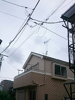 武蔵野市西久保にてテレビアンテナ工事