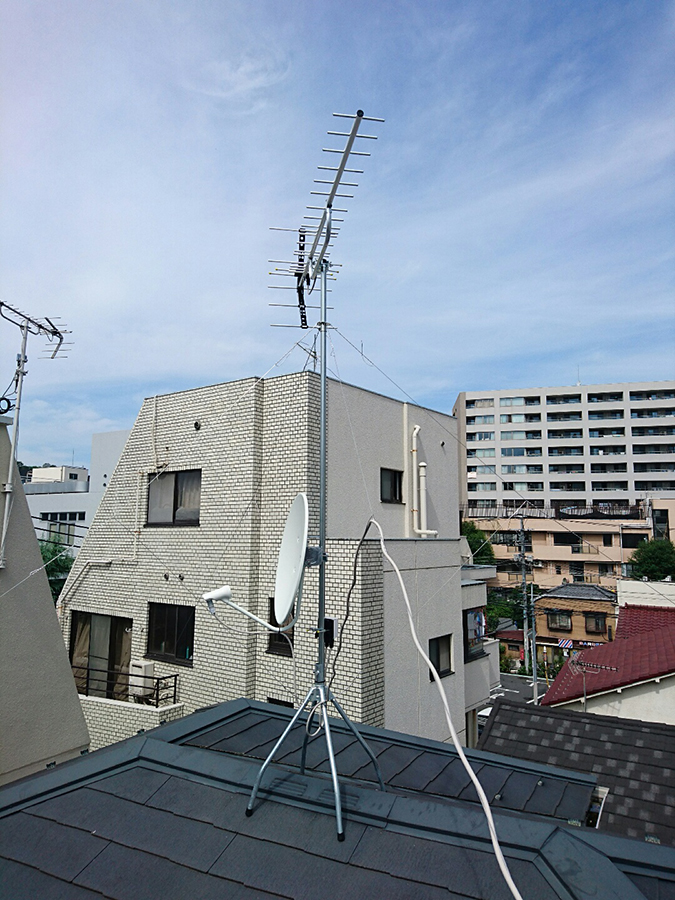 豊島区高田にてテレビアンテナ工事