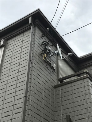 世田谷区駒沢にてテレビアンテナ工事