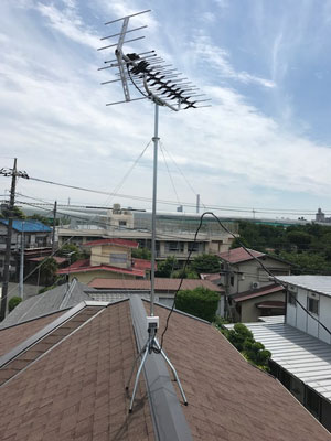 練馬区大泉町にてテレビアンテナ工事