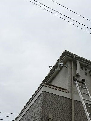 狛江市東野川にてテレビアンテナ工事