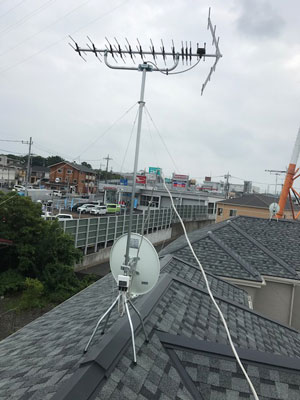入間市小谷田にてテレビアンテナ工事