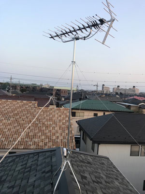 立川市栄町にてテレビアンテナ工事