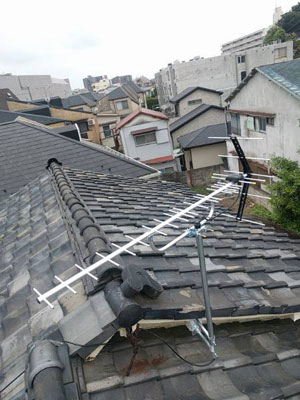 新宿区にてテレビアンテナ工事