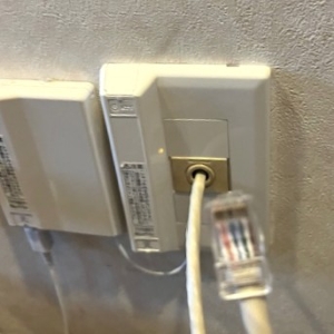 ライフテックスの一戸建てLAN配線工事事例古いプレートとプラグ