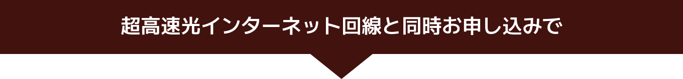 超高速光インターネット回線と同時お申し込みで