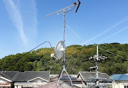 地デジ+BS/CS110°アンテナ工事（UHFアンテナ+BS/CS110アンテナ+屋根馬+UHF、BS/CSブースターセット）