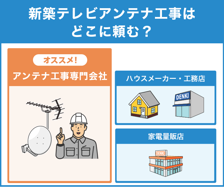 新築のアンテナ工事はどこに頼む？アンテナ工事の依頼先を徹底比較！